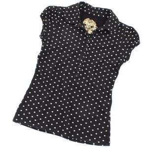 Love by Design White Hearts Knit Top M (Juniors)